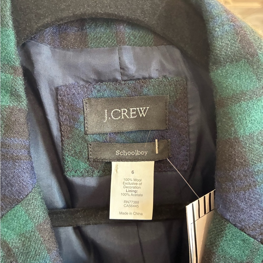 J.Crew wool schoolboy tartan blazer size 6 - Picture 3 of 3